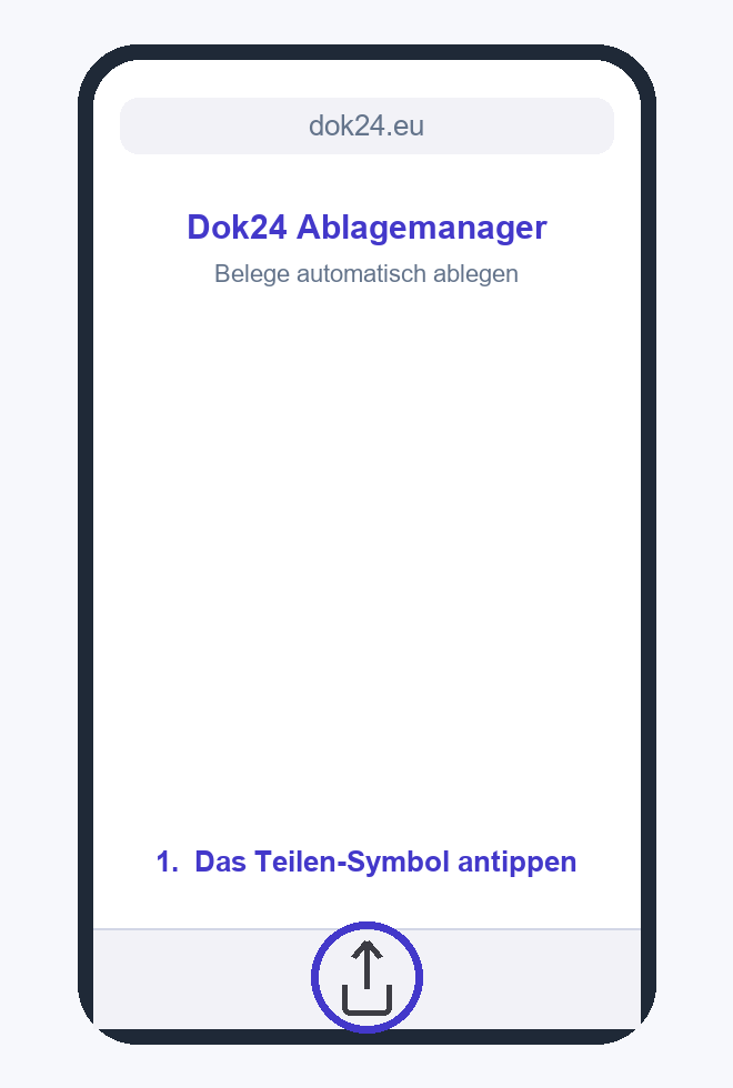 1. Teilen-Symbol antippen