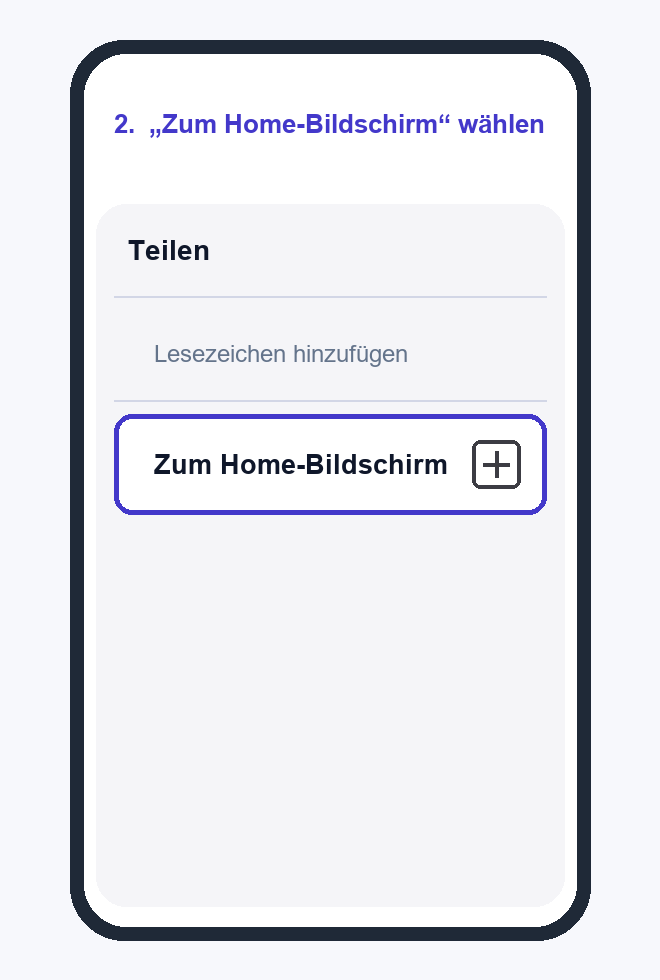 2. „Zum Home-Bildschirm“ wählen